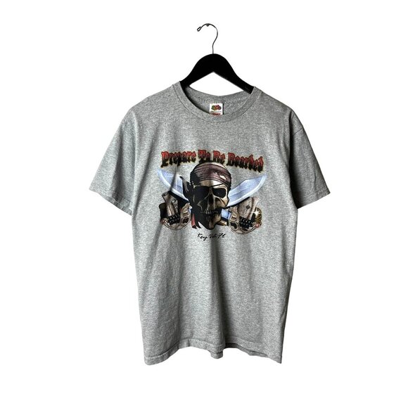 Pirate T Shirt Vintage Y2K Adult Gray Medium M Graphic Tee - Picture 1 of 12